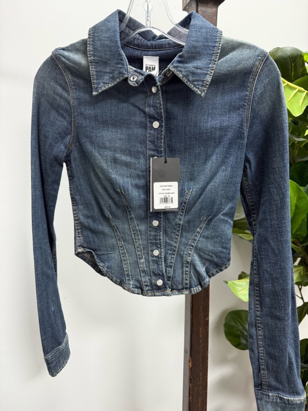 Re/Done Dark Blue Denim Button-Down Shirt